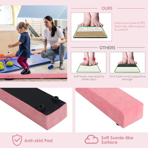 Folding 7' Gymnastic Beam Portable Floor Balance Beam w/Handles for Gymnasts - Picture 2 of 32