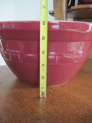 Longaberger Pottery Woven Traditions Paprika Mixing Bowl XL 11.75" - Picture 3 of 8