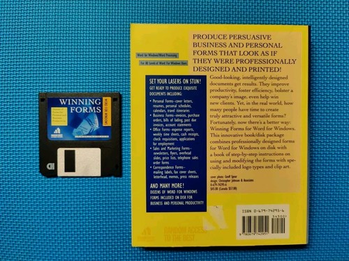 Vintage Random House Winning Forms for Windows Book + 3.5 Floppy Disk EXC - Zdjęcie 4 z 8