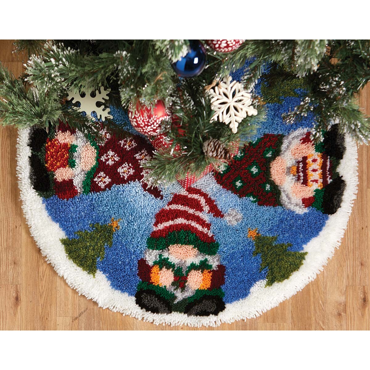 Herrschners® Holiday Gnomes Tree Skirt Latch Hook Kit