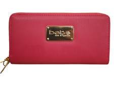 NEW WITH TAGS WOMEN'S BEBE ORCHID PINK AUBREY WALLET ZIP AROUND E10-4007 LOGO
