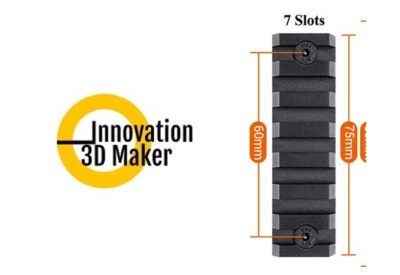 Rail M-Lok MLOK en Nylon avec vis et écrou pour 7 emplacements