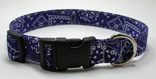 Bandanna Purple Dog Collar Adjustable Handmade Custom Designer
