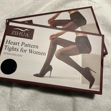 New 2 Medium Pack Zihua Heart Pattern Tights/pantyhose For Women