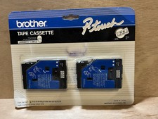 New! Brother P-touch Tape Cassette TC-10 Black Clear 2 pack - Will box ship 2 U!