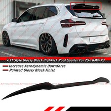 For 25-26 Bmw G45 X3 V-st Style Gloss Black Highkick Rear Roof Spoiler Wing Lid