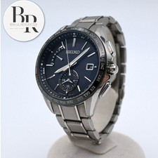 SEIKO Brightz 8B63-0AA0 Solar Radio Titanium Men's Watch Silver 42mm