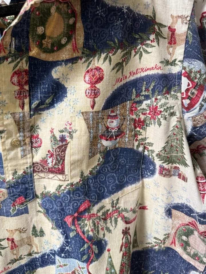 Camisa Aloha Hawaiana Edición Limitada Coleccionistas Navidad Reyn Spooner XL De Colección Foto 3 de 4