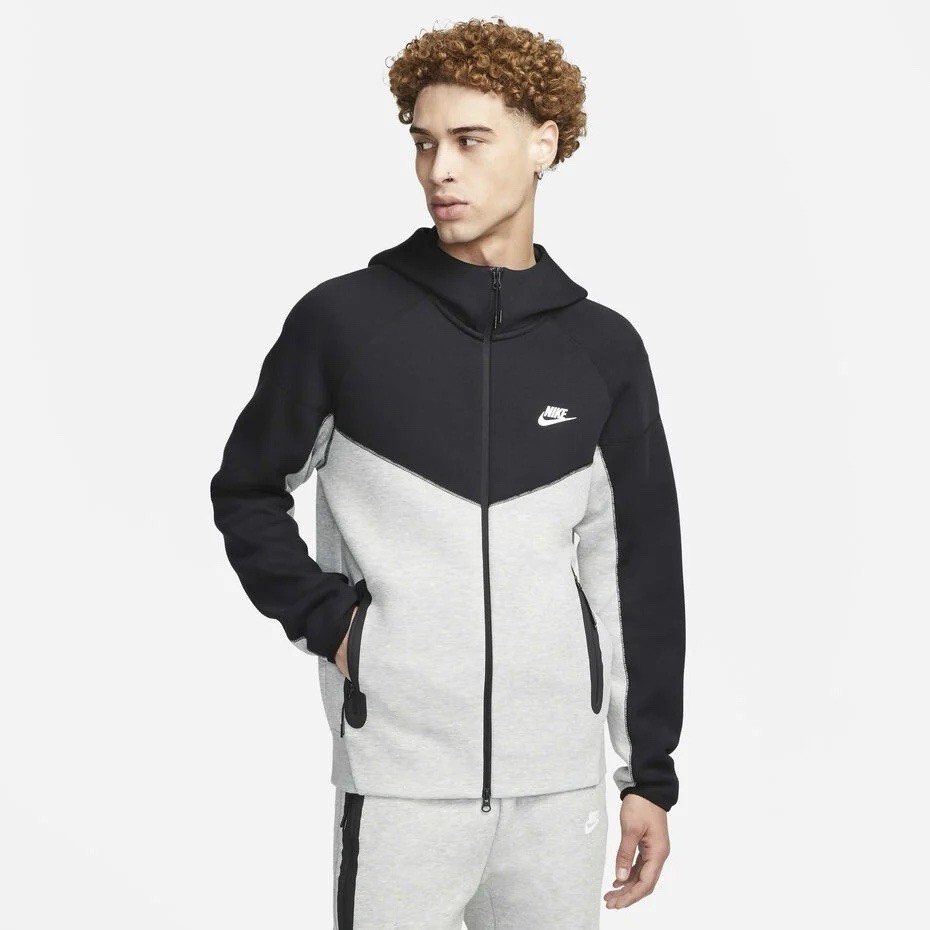 Nike Sportswear Tech Fleece Full Zip Hoodie Dark Grey Heather Sz