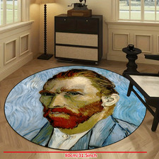 140cm 140cmNon-Slip Round Mat - Machine Washable Mat with Non-Slip Backing, Indo