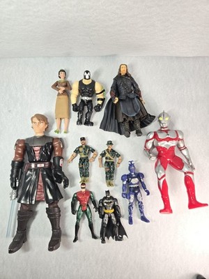 Action Figure Mixed Lot of 10 Random Figures Vintage & Current Action Figures