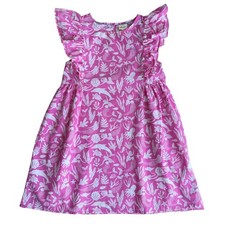 Mini Boden Pink Mermaid Underwater Ocean Sea Life Ruffle Sleeve Summer Dress 8-9