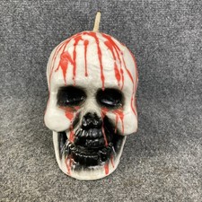 Vintage Guild House 7"T Unused Halloween Decor Bleeding Halloween Skull Candle