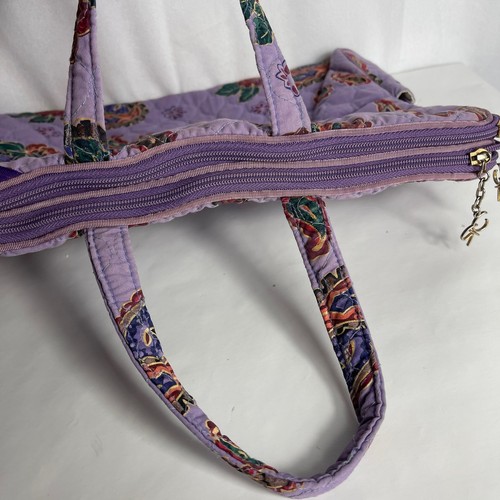 Organizador de maquillaje de viaje cosmético cachemir púrpura bolso Oscar De La Renta vintage - Imagen 5 de 11