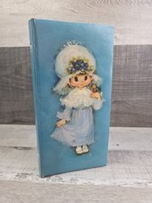 Vtg 1972 Hallmark Photo Album Little Bonnet Girl Bird Bright Blue 72 Photos b213
