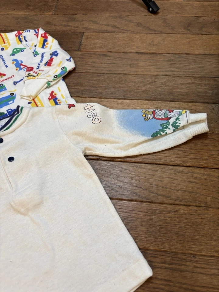 Osh Kosh Lote Raro De Colección Años 90. Pantalones ABC Bear. Piloto de oso. Transporte. Foto 4 de 4