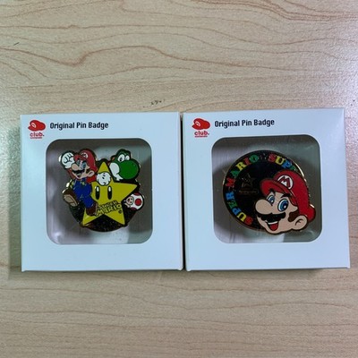 Super Mario Club Nintendo Original Pin Badge x2 Limited Edition Official 2010