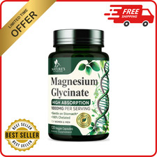 Magnesium Glycinate 1000mg - Chelated for 120 Count Pack of 1 