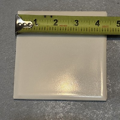 Vintage Ceramic Florida Tile Co. Bone White  4 3/8''x4 3/8''  Glossy (Light Beige)