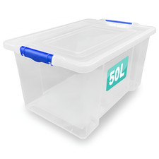 Stackable Clear Plastic Storage Box Boxes With Lids Home Office Strong UK Made