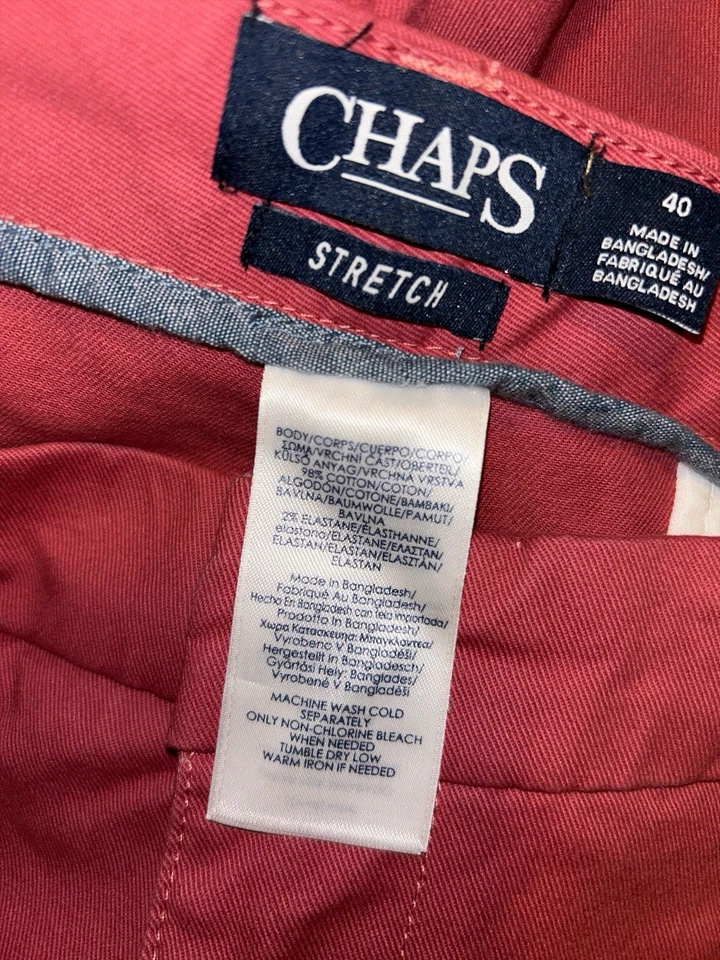 Pantalones cortos elásticos delanteros planos Chaps - Cintura 40 - Entrepierna 9 Foto 4 de 4