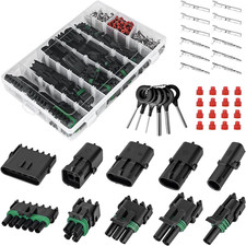 376Pcs 25 Kits Waterproof Automotive Electrical Connectors Male Female Pin Car