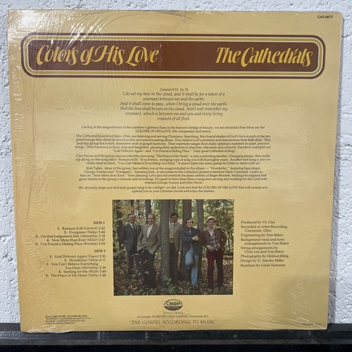 The Cathedrals - Colors Of His Love Lp Canaan Southern Gospel In Shrink - Picture 2 of 3