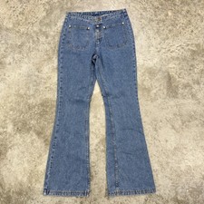 Vintage Jordache Jeans Juniors 7/8 High Rise Button Fly Flare Front Pockets 90s