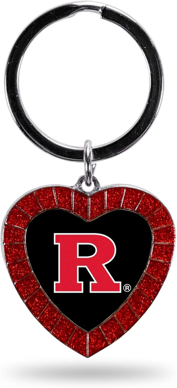 Rico Industries NCAA Team Color Rhinestone Heart Charm 1.25x3.75 inches