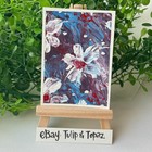 ACEO Original Art Abstract Acrylic Flowers by Jill/ Tulip and Topaz — photo 1