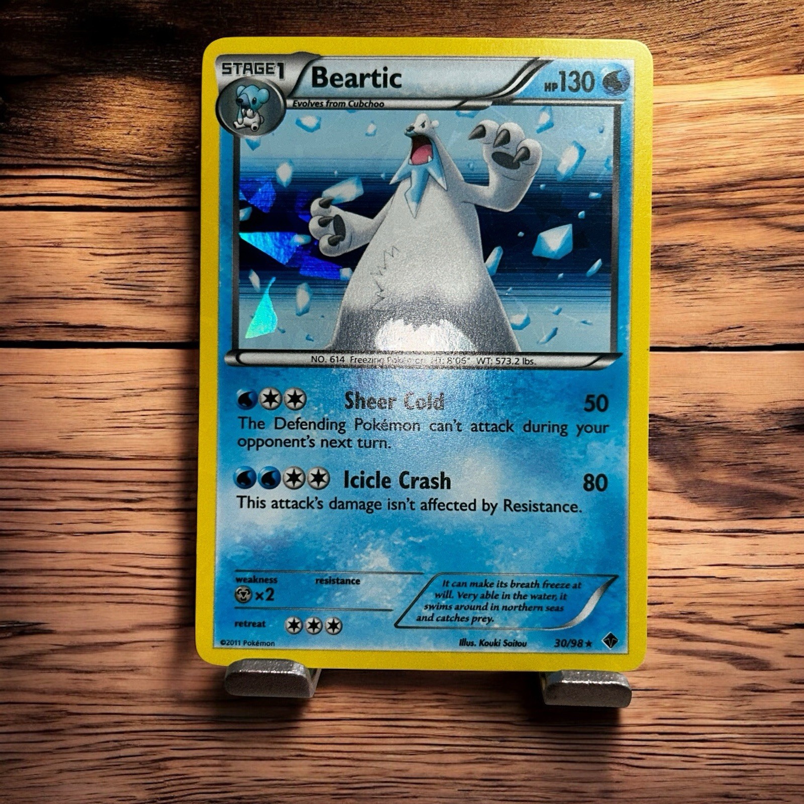 Beartic CRACKED ICE Holo Emerging Powers 30/98 Black White Promo Pokemon Card NM