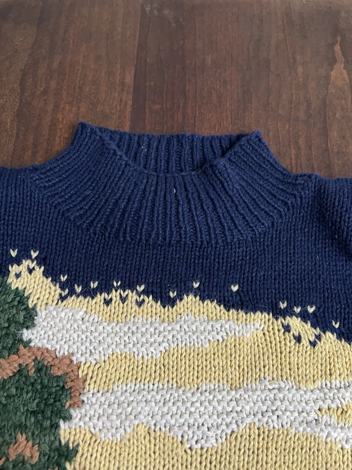 Suéter Vintage Años 90 Marisa Christina Talla M Tejido a Mano Jinetes a Caballo Foto 3 de 4