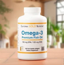 California Gold Nutrition, Omega-3 Premium Fish Oil, 180 mg EPA