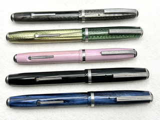 5 LOT VINTAGE c1952 ESTERBROOK LEVER FILL FOUNTAIN PENS 5 COLORS / 3 SIZES