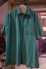 West Marine Men's Button-Up Short Sleeve Shirt Medium Teal