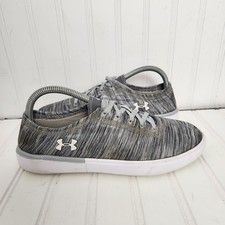 Under Armour Girls Youth Size 6.5Y Gray Lace Up Casual Sneakers 3020046-101