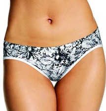 New Maidenform Size 7/L Invisible Look BARELY THERE Black Floral Bikini Panty