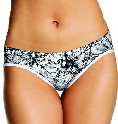 New Maidenform Size 7/L Invisible Look BARELY THERE Black Floral Bikini Panty