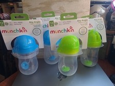 2- Munchkin Any Angle Click Lock Weighted Flexi Straw Trainer Cup,10oz,