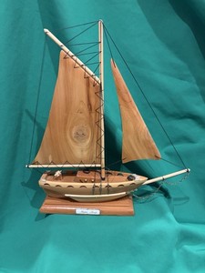 Wooden Ship Maine Sloop Wood Carved Sailboat Vintage Model Nautical Decor