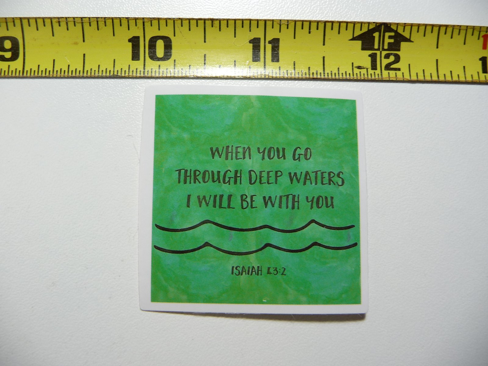 Isaiah 43:2 Deep Waters Bible Verse Decal Sticker for Church and Christian Faith Inspiration