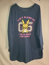 Y2K It's A Happy Bunny Juniors XL Sweatshirt Nightgown Sleepwear Jim Benton