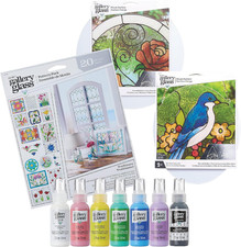 PROMOGGSTR22 Stained Glass Painting Starter Kit, 10 Piece Set Including 6 Colors