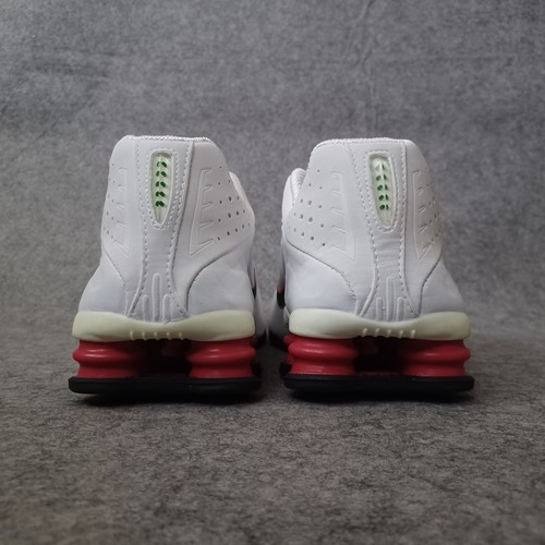 Nike Shox R4 Men 10 White Pine Green Sport Red Athletic 302534 131 Arch Supports - 第 7/18 張圖片