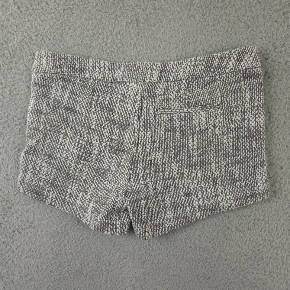 Joie Shorts Womens 4 Gray White Tweed Knit Micro City Low Rise Casual Coastal - Image 2 of 4