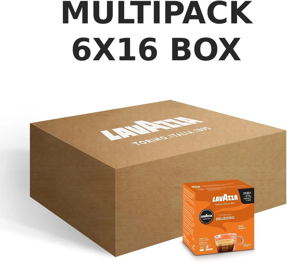 96 Capsules Lavazza A Modo Mio Delizioso Coffee Pods Machine Espresso 9 Flavours - image 2 of 4