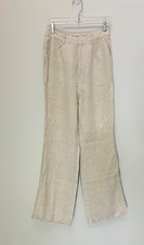 Reformation Beige Linen Wide-Leg Pants Size 6