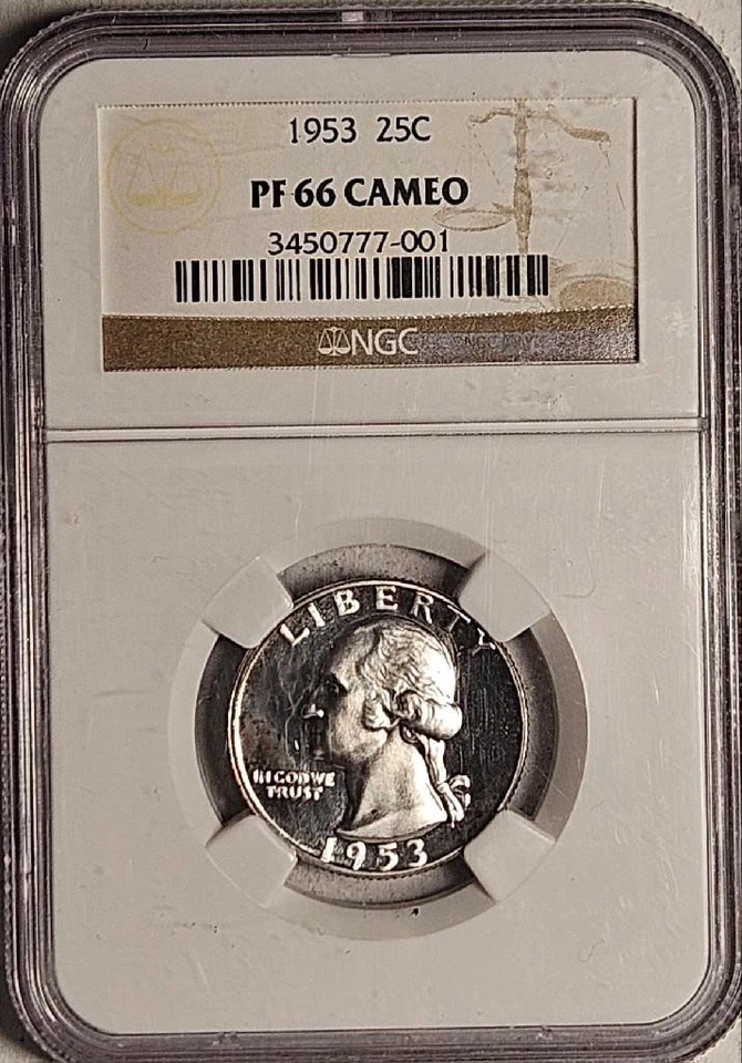 Washington Quarter, 1953, NGC Proof 66 Cameo, Beautiful Gem Proof - Image 3 of 4