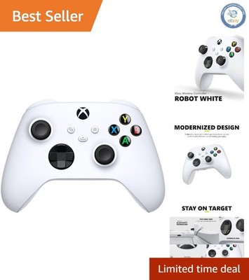 Bluetooth Wireless Gaming Controller, Robot White - Compatible with Xbox & More