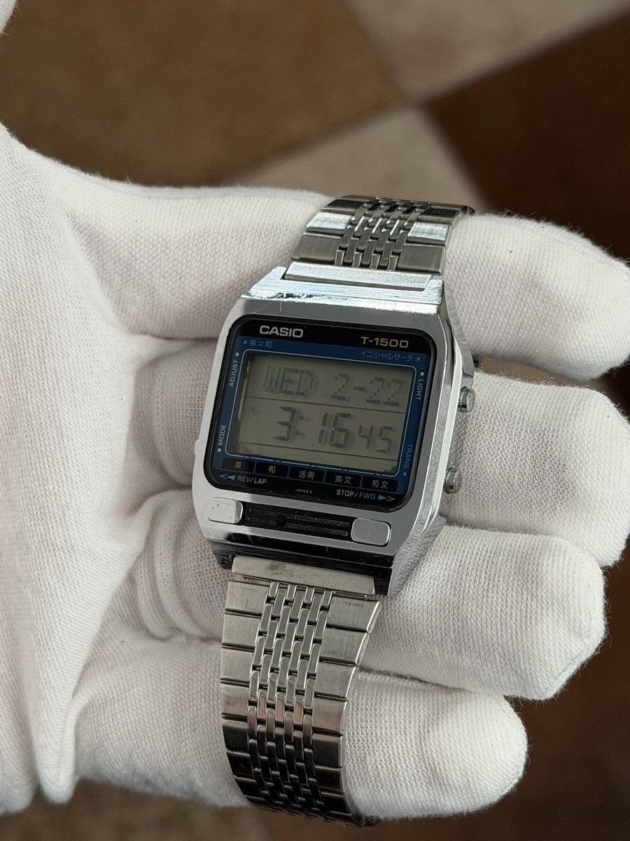 CASIO ビンテージ T-1500 美品 ケース付き カシオ英和/和英デジタル Vintage CASIO T-1500 DICTIONARY WATCH DIGITAL JAPAN | eBay
